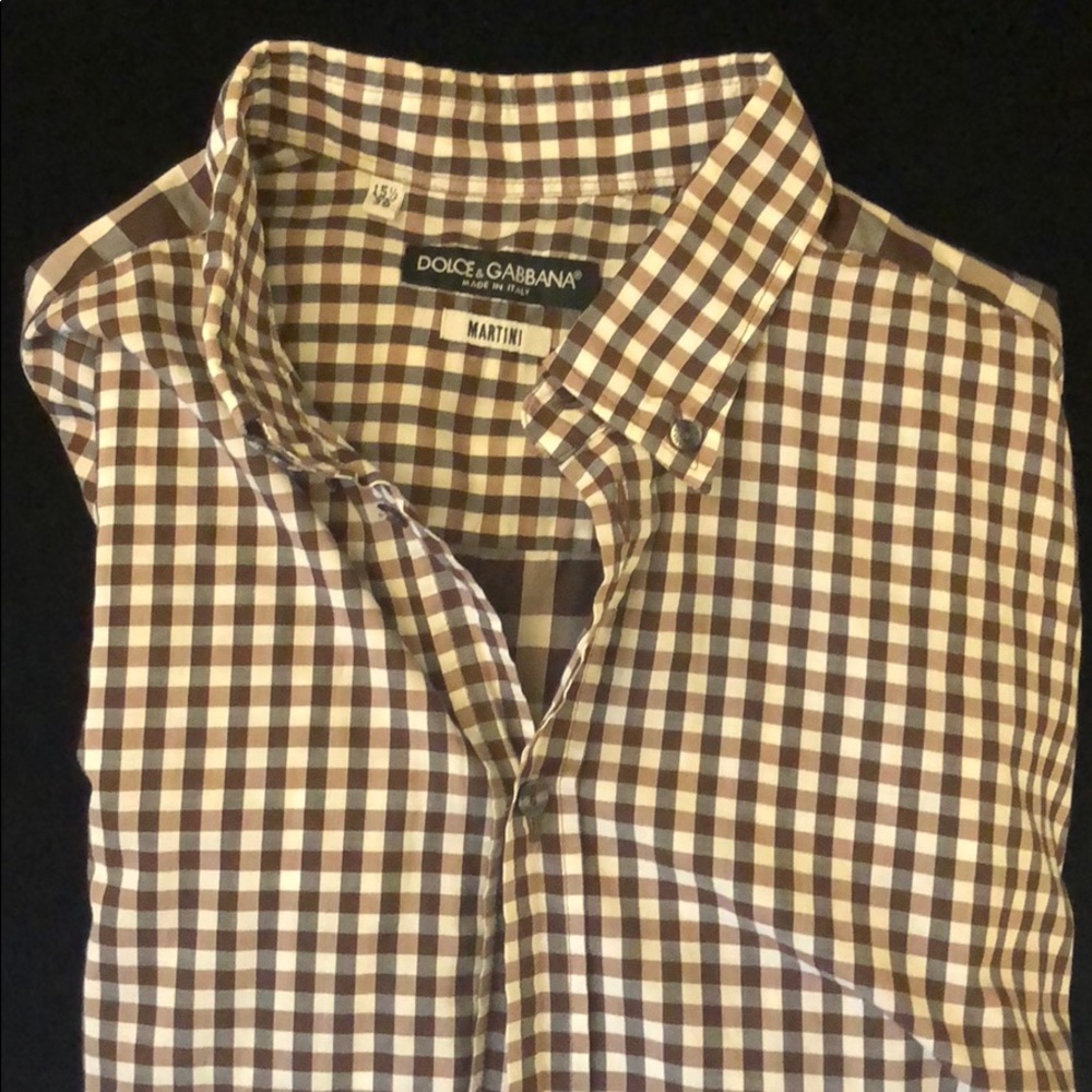 Dolce & Gabbana brown / black plaid dress shirt